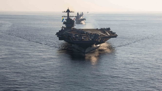 USS Gerald R. Ford Terbakar Saat Operasi Militer, Dua Marinir AS Terluka