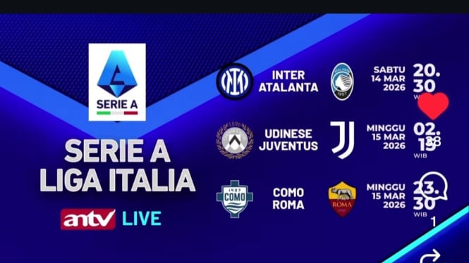 Sedot Gratis Serie A Italia! ANTV Bawa Pertandingan Inter, Juve, dan Roma Langsung ke Layar TV Anda