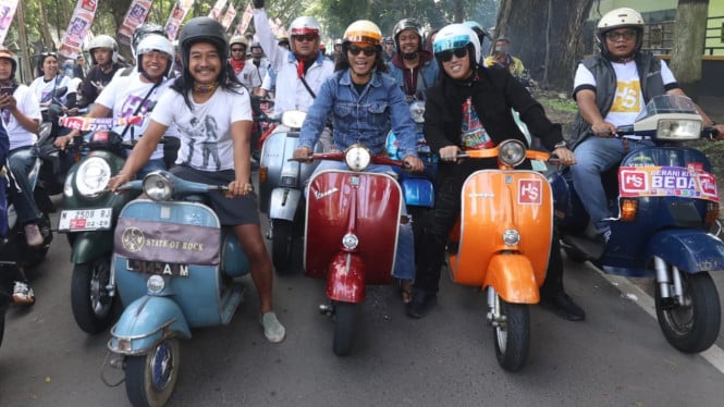Parade Sepeda Motor Spektakuler Kaka Slank Ramaikan Malang Sebelum Konser Besar