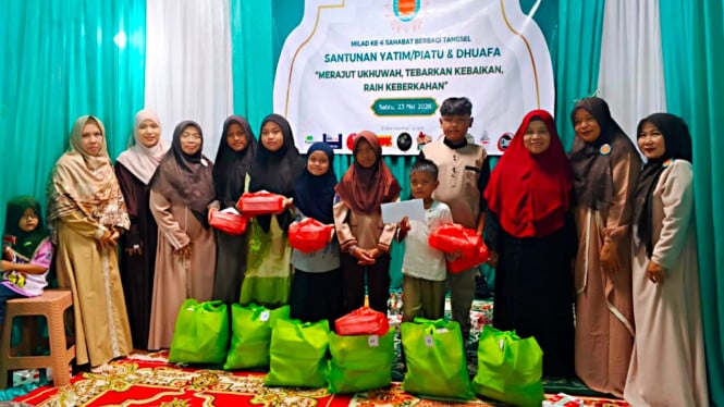 Pegadaian Syariah Pondok Aren Bersama Komunitas Lokal Gelar Aksi Berbagi untuk Yatim Piatu dan Keluarga Kurang Mampu