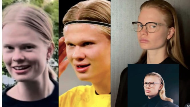Pengganda Wajah Erling Haaland? Model Cantik Ini Buat Netizen Terpukau dengan Kemiripannya