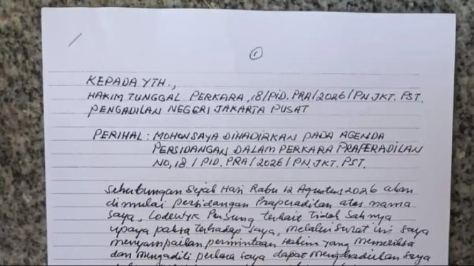 Lodewyk Pusung Minta Barang Pribadi Dikembalikan, Surat Dibacakan di Persidangan Praperadilan