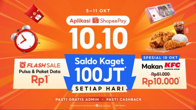 ShopeePay Bawa Kejutan 10.10 yang Bikin Kantong Lega, KFC Cuma Seribu Rupiah?